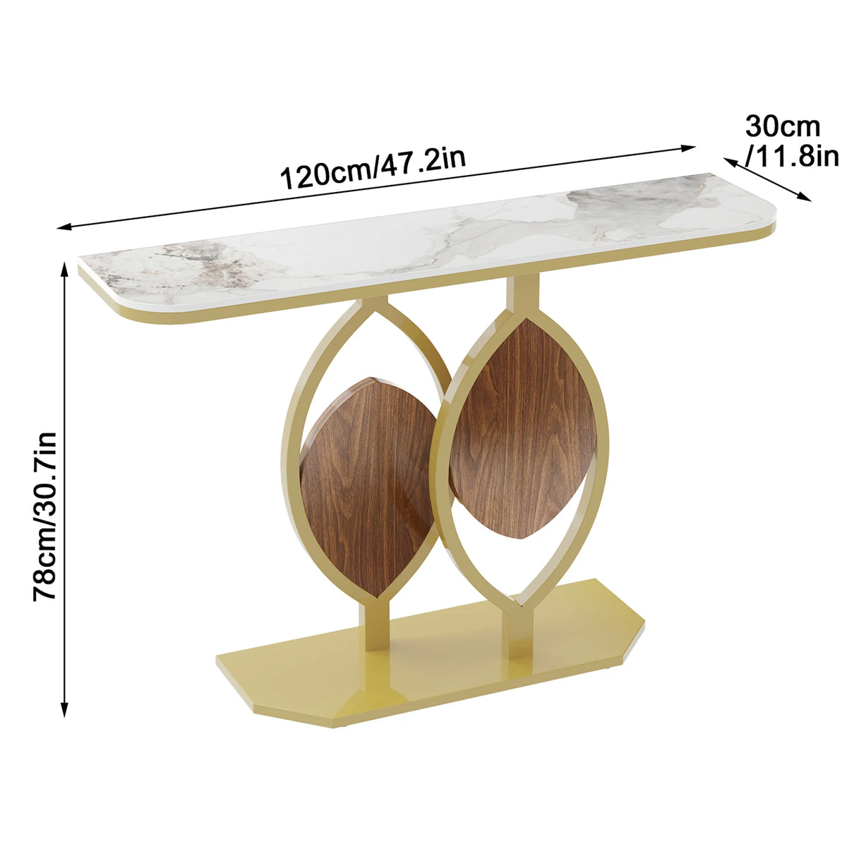 Exclusive Design Gold Leaf Console Table Entryway Accent Table Office Coffee Bar Metal Frame