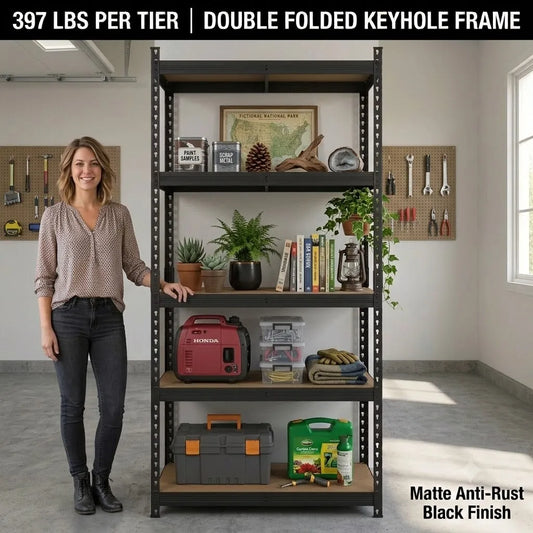 5-Tier Heavy Duty Boltless Storage Rack For Garage Organization