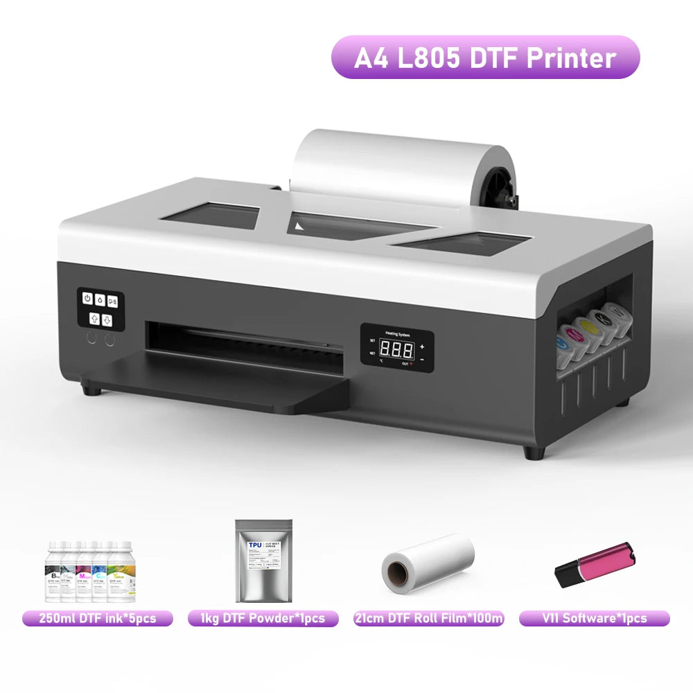 US EU Stock A4 XP600 DTF Printer For Epson L805 R1390 T Shirt Printing Machine Directly to Film Transfer Printer Imprimante A3