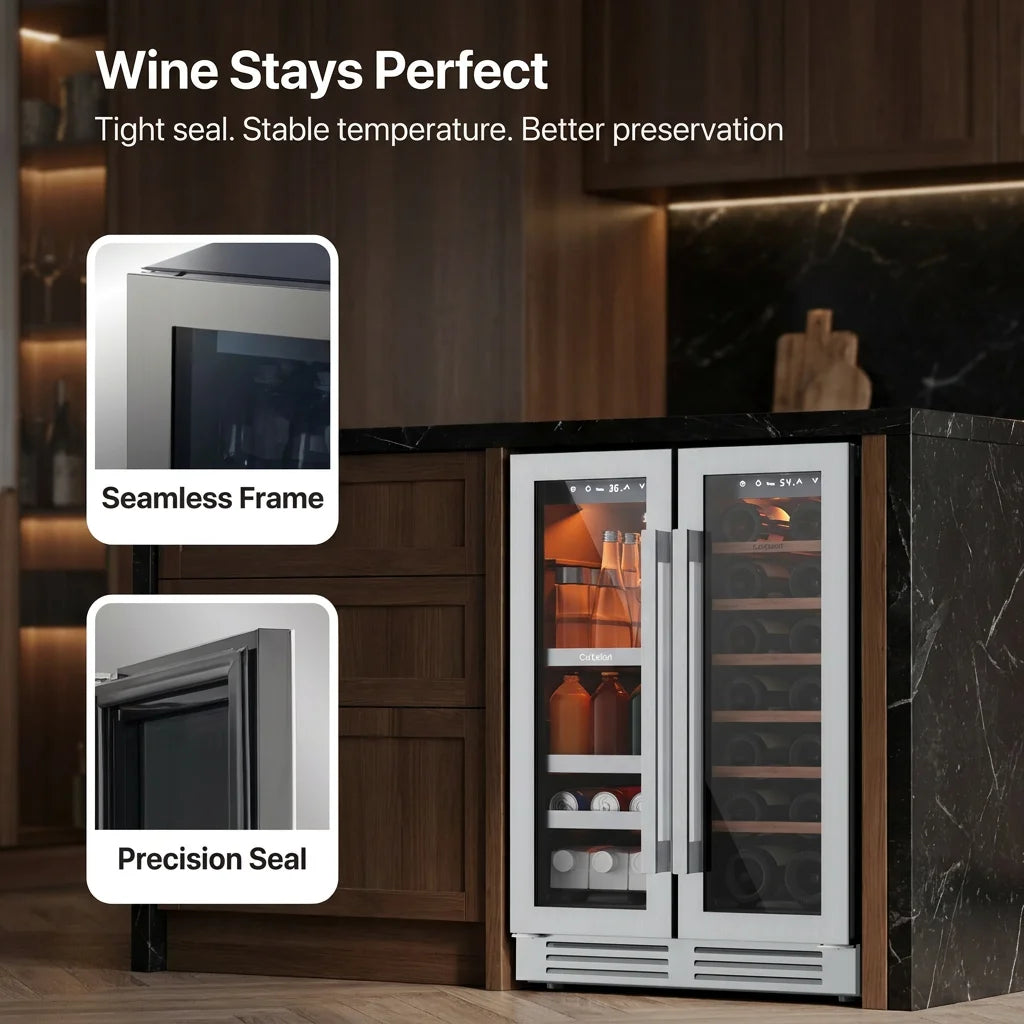 Ca'Lefort Dual Zone Beverage And Wine Fridge With Digital Controls