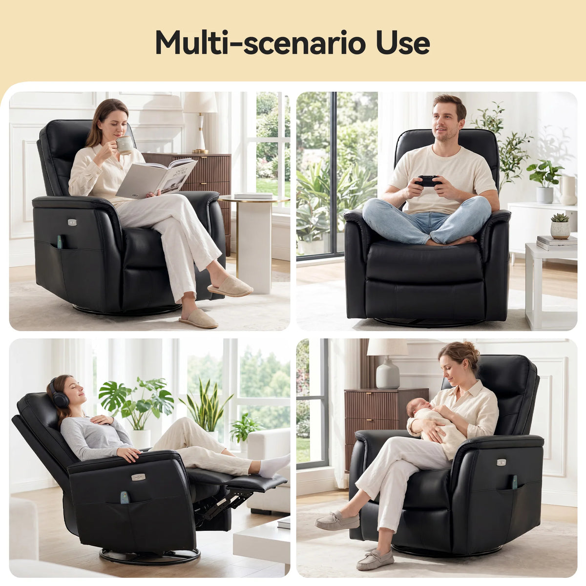 KERDOM Power Lift Recliner Chair With Massage And Lumbar Heating