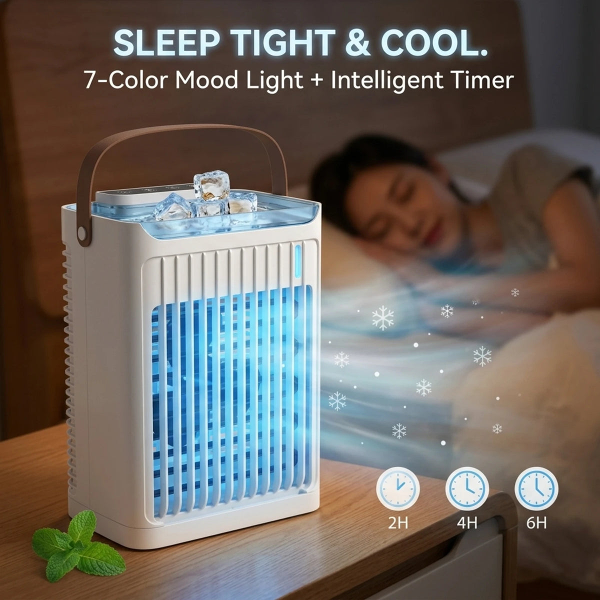 Portable Evaporative Air Cooler And Humidifier With USB Fan