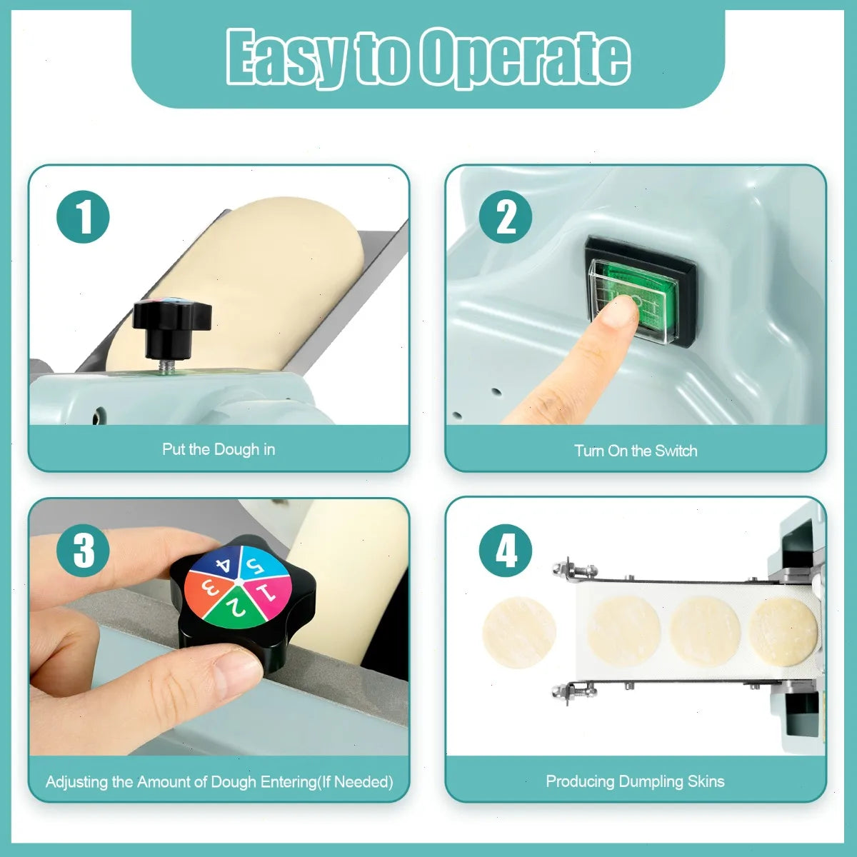 Electric Automatic Dumpling Wrapper Maker for Home and Restaurant Kitchens