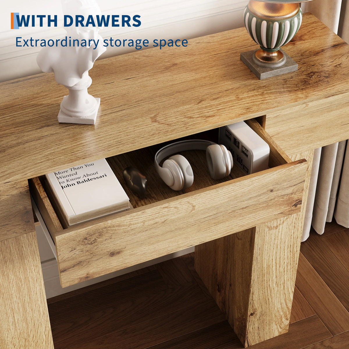 HiMISS Farmhouse Console Table With Drawer For Entryways