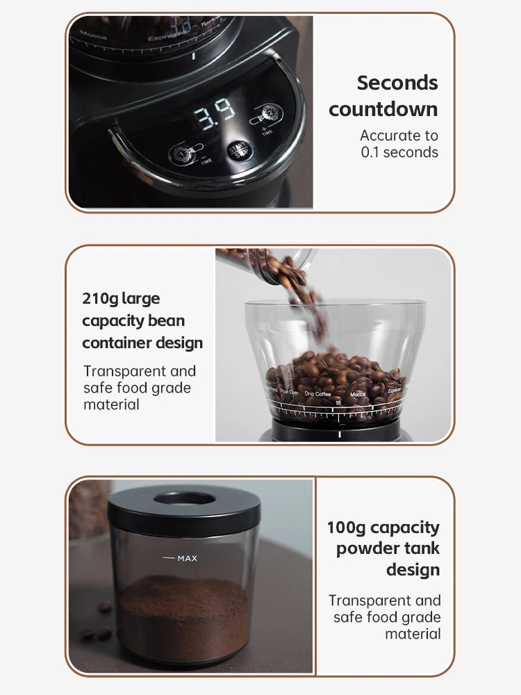 HiBREW Automatic Burr Mill Electric Coffee Grinder With 34 Gears