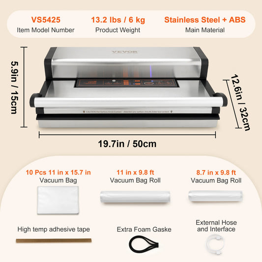 SucceBuy Commercial Automatic Food Vacuum Sealer With Roll Storage