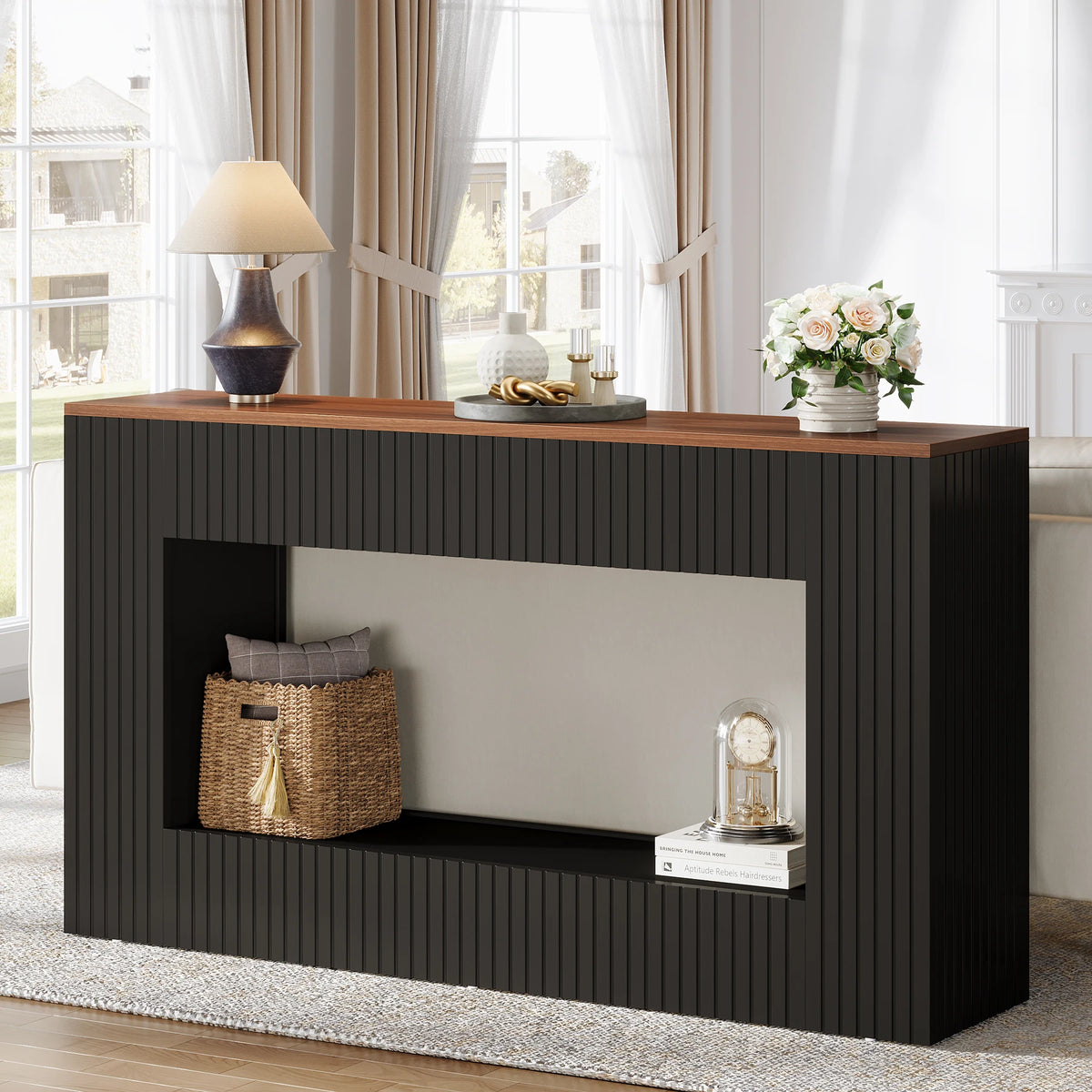 Tribesigns Modern Wood Console Table With Storage for Entryway