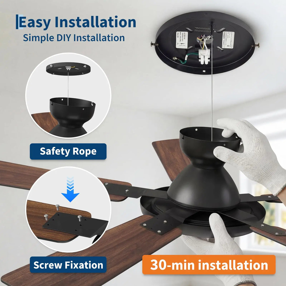 Adoolla Smart Ceiling Fan With Lights Alexa WiFi Remote